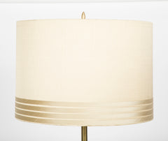 A Machined Bronze Faux Bamboo Inspired Floor lamp