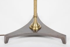 A Machined Bronze Faux Bamboo Inspired Floor lamp