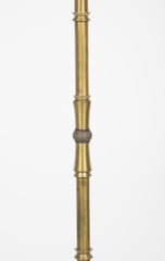 A Machined Bronze Faux Bamboo Inspired Floor lamp