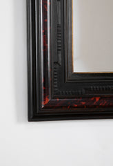 Dutch Ebonized and Faux Tortoise Framed Mirror