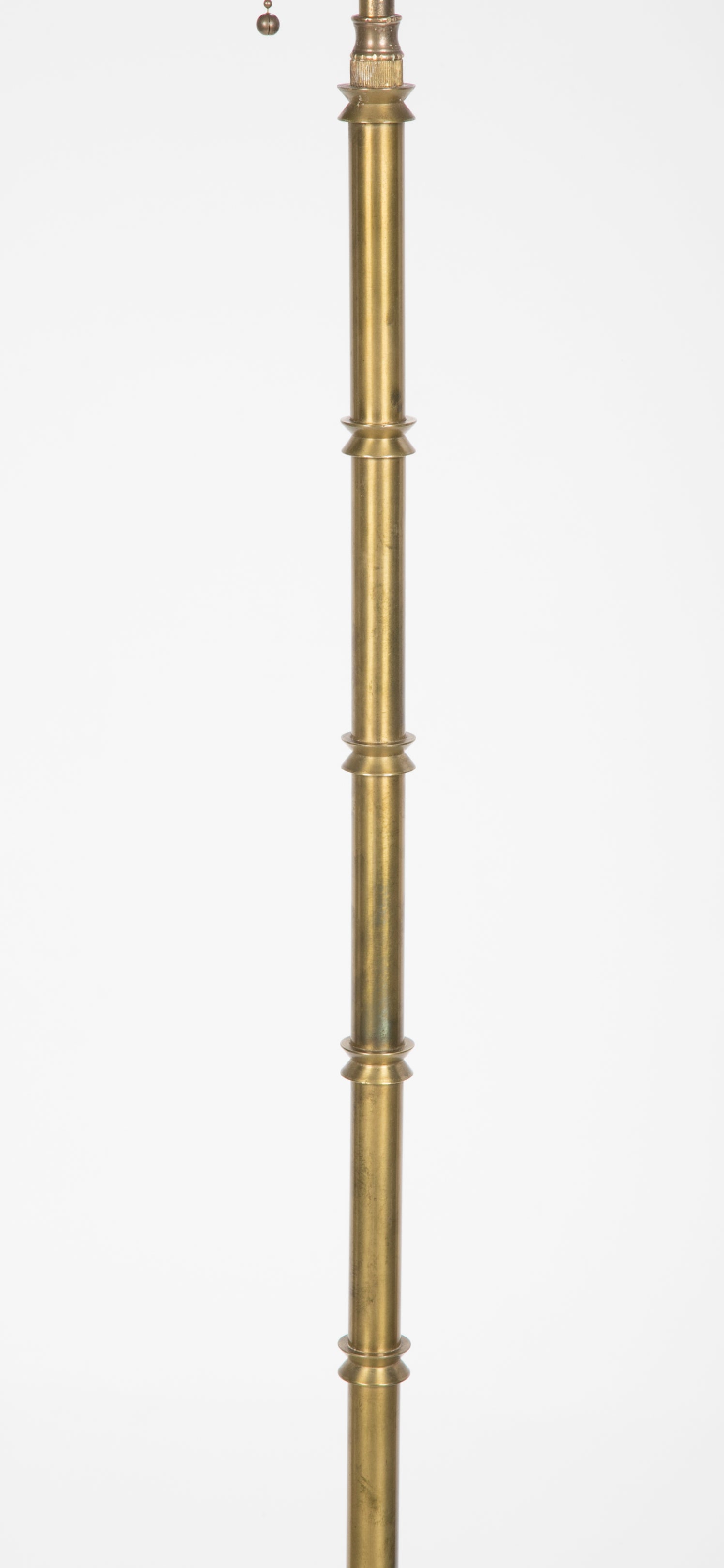 A Machined Bronze Faux Bamboo Inspired Floor lamp