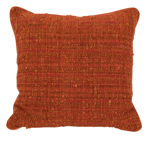 Pillow of Orange Hand Woven Raw Silk