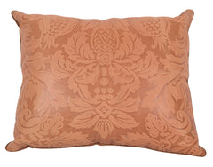 Tooled Leather Pillow with Velvet Backing