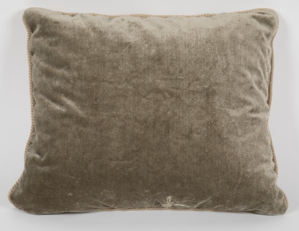 Crewel Work on Linen Pillow