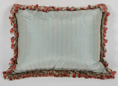 Victorian Needlework Pillow with Silk Backing
