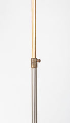A Pair of Matte Chromed Steel & Brass Floor Lamps