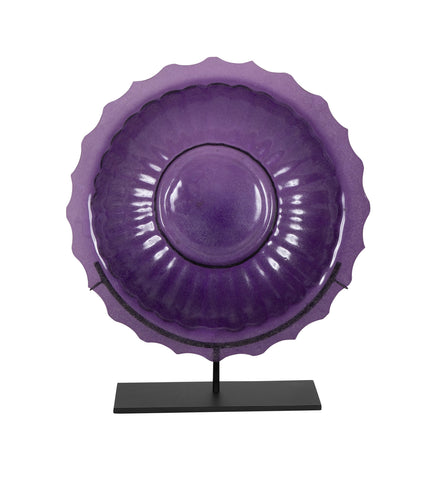 Purple Peking Glass Charger on Stand