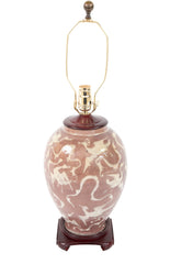 Antique Chinese Tan & White Vase with Dragons now a Lamp