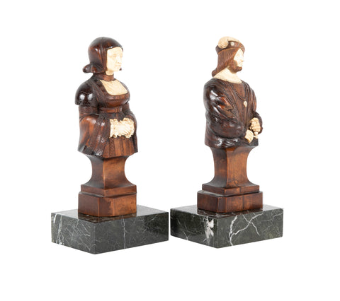 Pair of 19th Century Carved Wood Figures