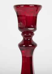 Set of Ruby Glass Candlesticks