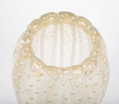A Gold Flecked and Ribbed Clear Glass Vase by Ercole Barovier for Barovier & Toso