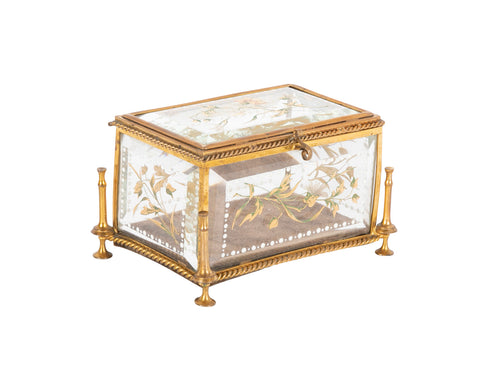 19th Century Bohemian Glass Box in the Manner of Moser