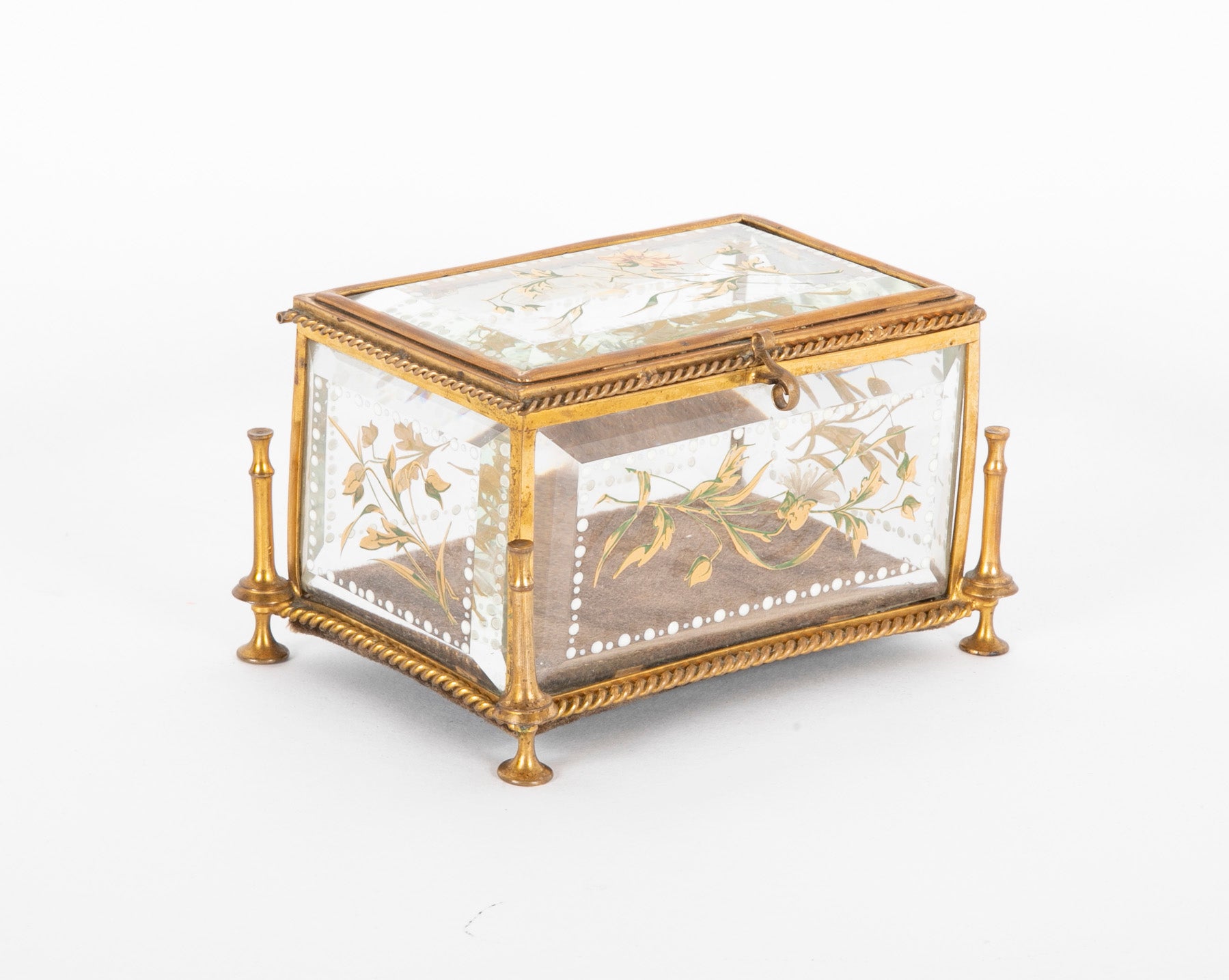 19th Century Bohemian Glass Box in the Manner of Moser