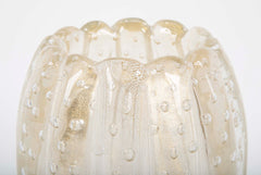 A Gold Flecked and Ribbed Clear Glass Vase by Ercole Barovier for Barovier & Toso