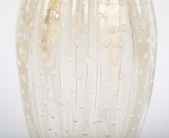 A Gold Flecked and Ribbed Clear Glass Vase by Ercole Barovier for Barovier & Toso