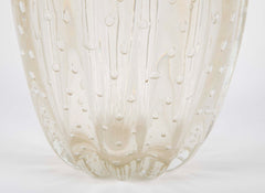 A Gold Flecked and Ribbed Clear Glass Vase by Ercole Barovier for Barovier & Toso