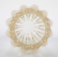 A Gold Flecked and Ribbed Clear Glass Vase by Ercole Barovier for Barovier & Toso