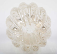 A Gold Flecked and Ribbed Clear Glass Vase by Ercole Barovier for Barovier & Toso