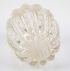 A Gold Flecked and Ribbed Clear Glass Vase by Ercole Barovier for Barovier & Toso
