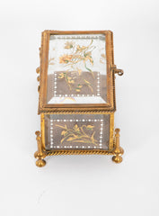 19th Century Bohemian Glass Box in the Manner of Moser