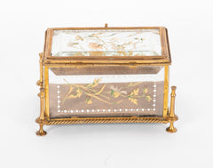 19th Century Bohemian Glass Box in the Manner of Moser