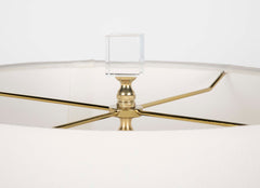 Pair of Tessellated Bone Table Lamps on Lucite Bases
