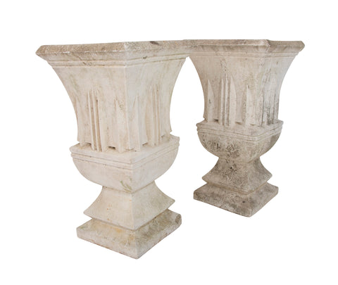 Pair of Composition Stone Planters