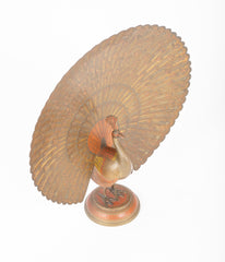 Etched Glass Peacock with Gilding and Paint