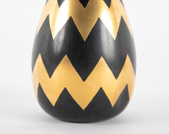 Maison Christofle Chevron/Zig Zag Design in Dinanderie Form Metal Vase