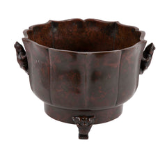 A Japanese Meiji Period Patinated Bronze Censer