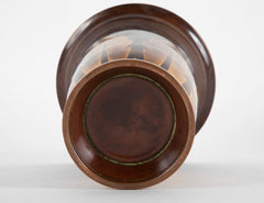 Christofle Dinanderie Vase with Gilt Leaf Decoration and Patination