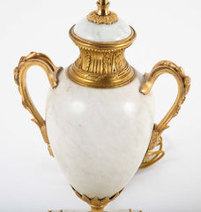 Pair of Louis XVI Style Marble Lamps