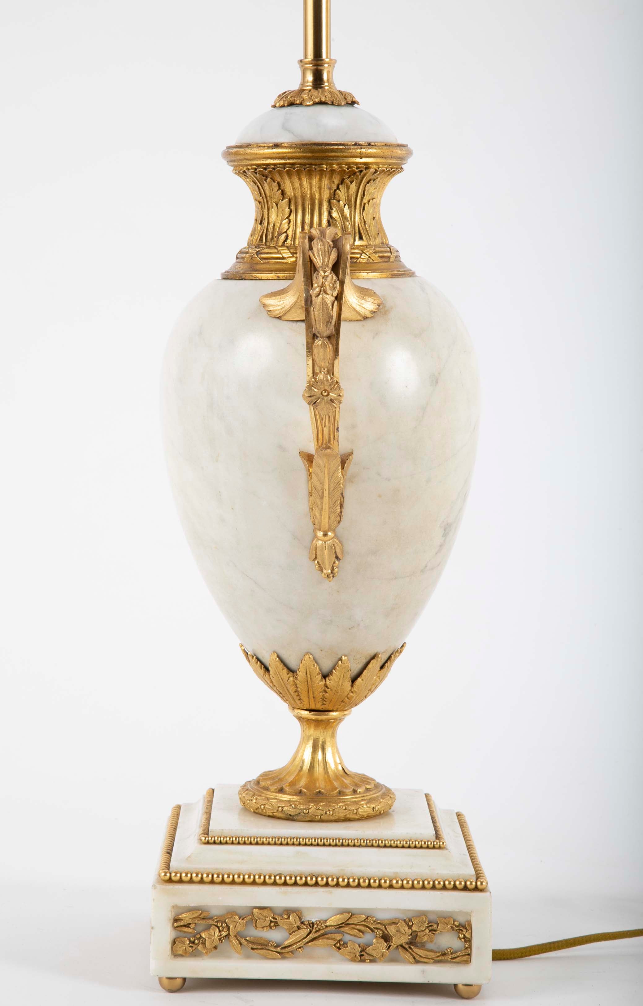 Pair of Louis XVI Style Marble Lamps