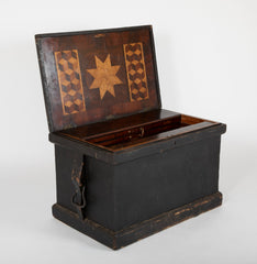 19th Century Inlaid Ship Carpenter's or Mechanic's Chest