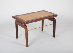 A Pair of Cork and Walnut Side Tables in the Manner of Paul Frankl