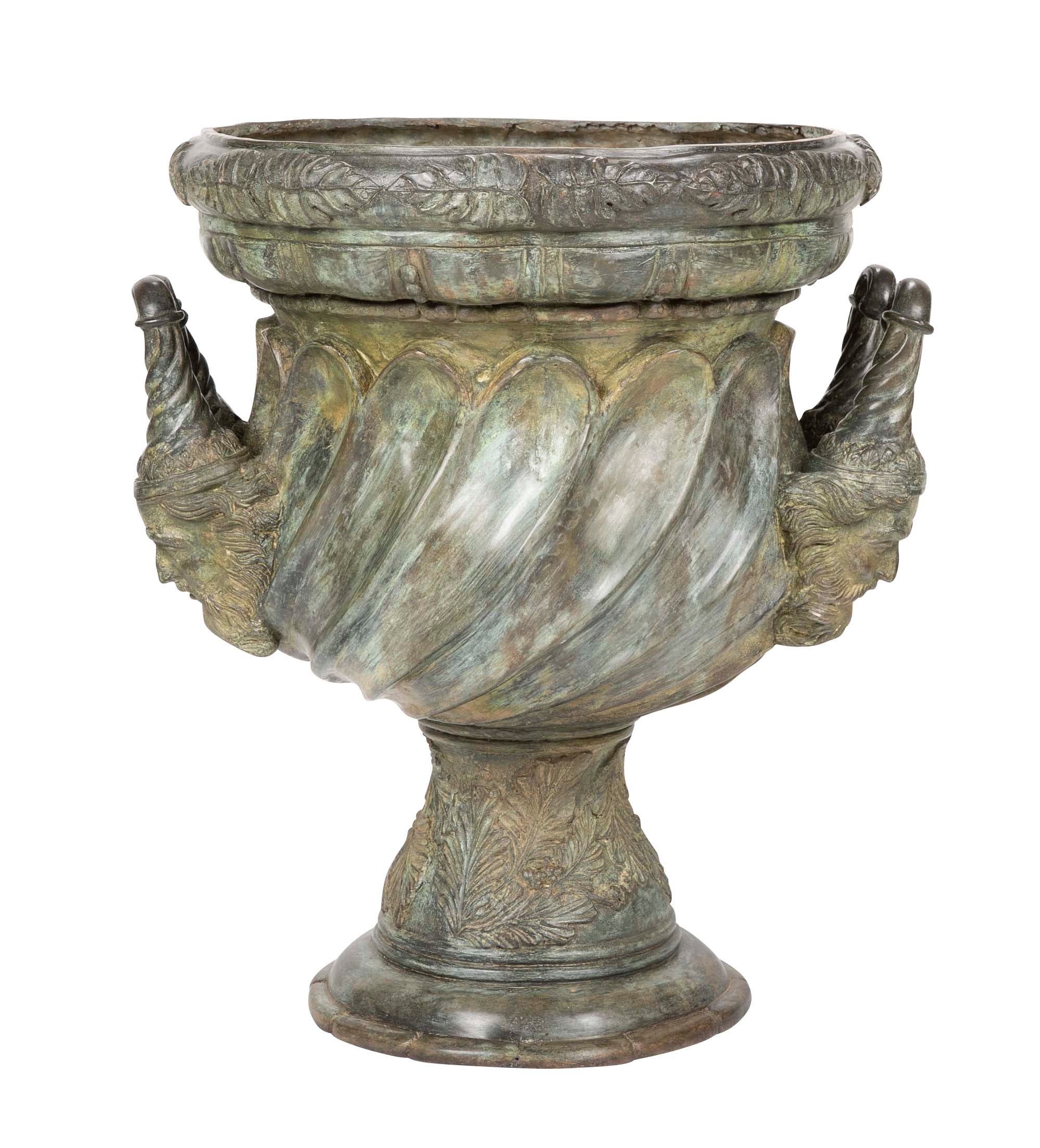 Large Bronze Garden Urn
