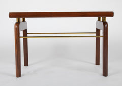 A Pair of Cork and Walnut Side Tables in the Manner of Paul Frankl