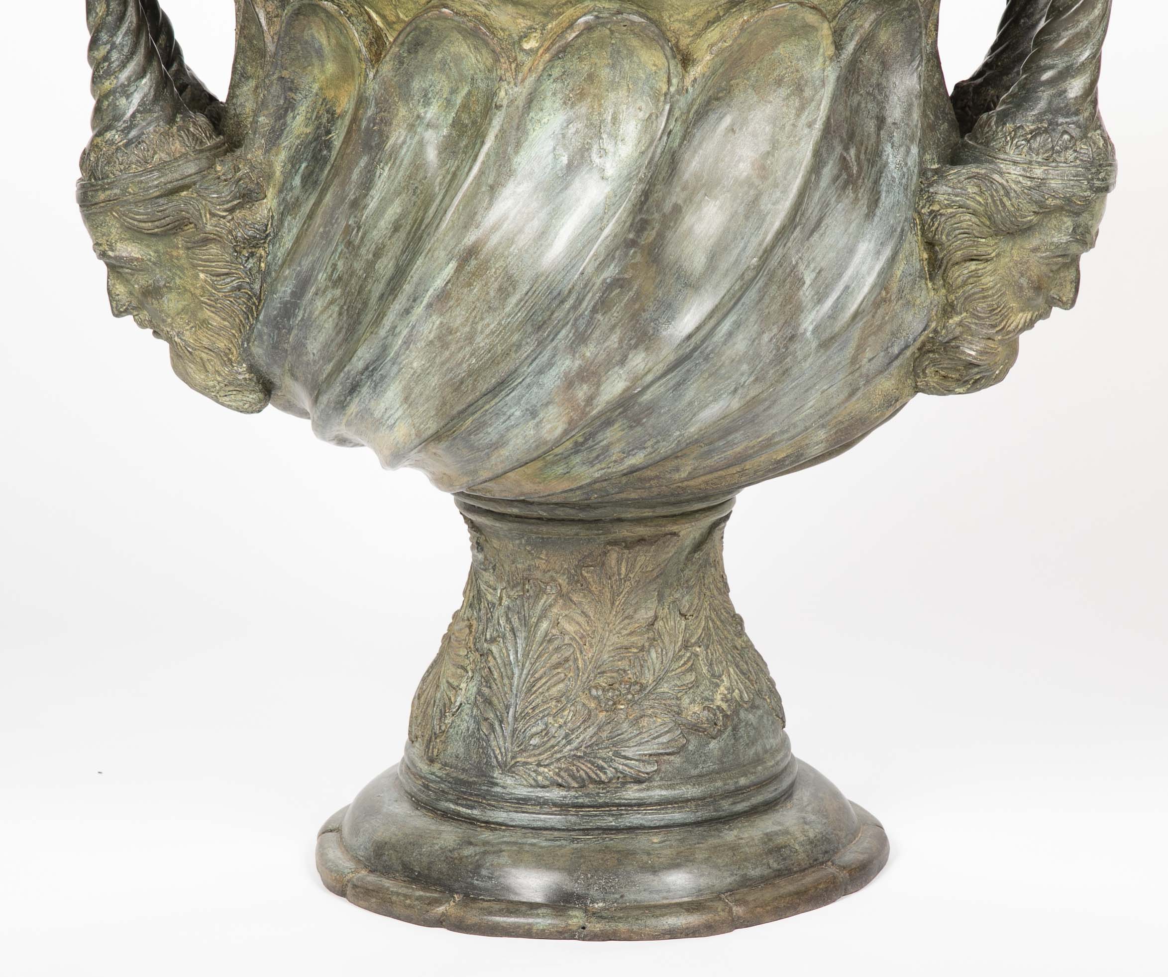 Large Bronze Garden Urn