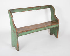 Late 19th Century American Painted Bench with Bootjack Ends