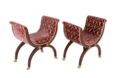 Pair of Mahogany Directoire Form Tabourets