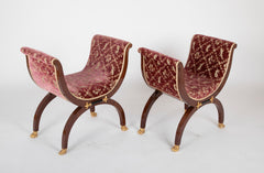 Pair of Mahogany Directoire Form Tabourets