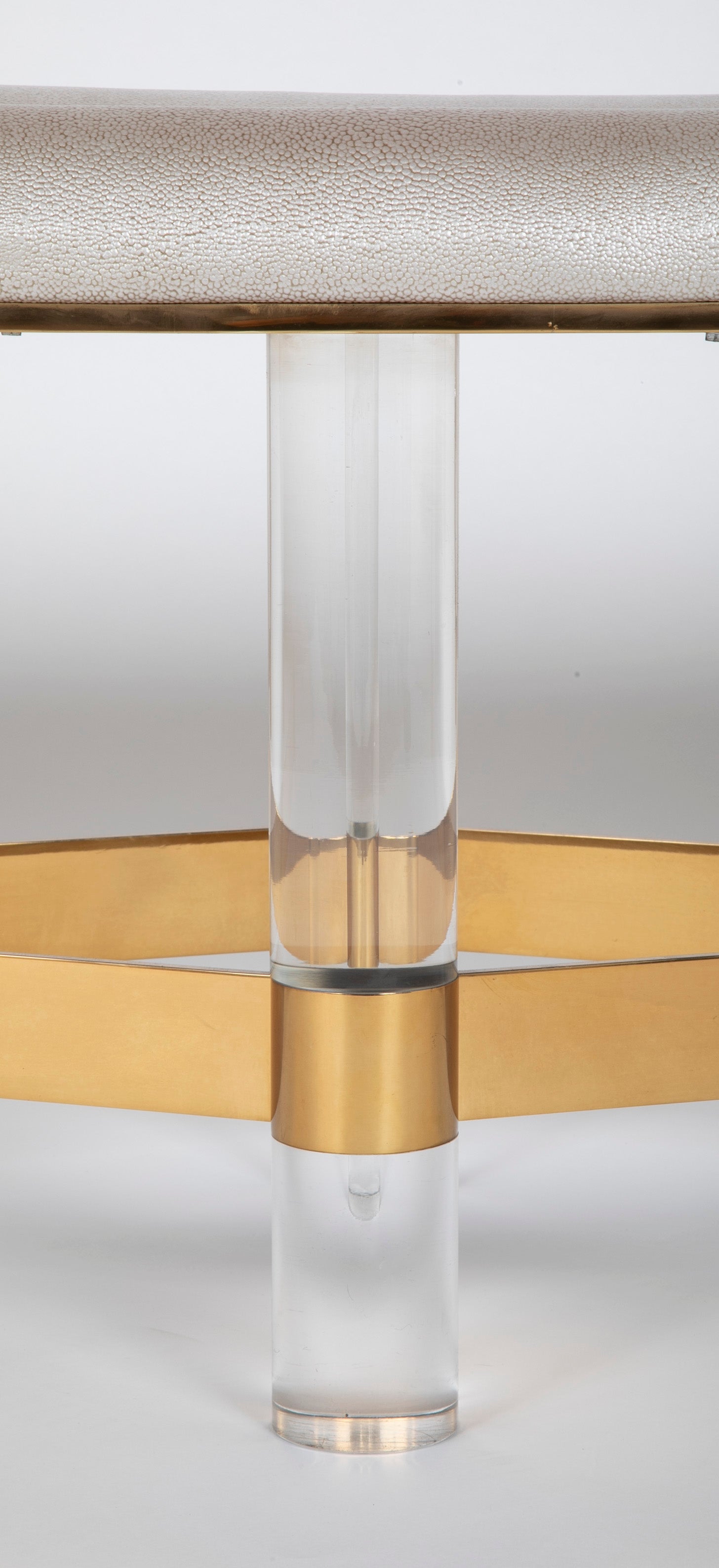 Large Brass and Lucite Bench by Karl Springer Large Brass and Lucite Bench by Karl Springer