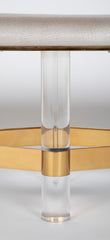 Large Brass and Lucite Bench by Karl Springer