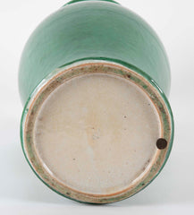 Qing Dynasty Squared Shape Green Glazed Vase