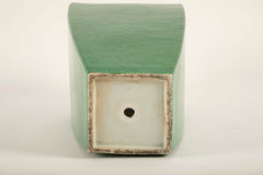 Chinese Qing Dynasty Green Glaze Squared Vase
