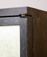 A Two Door Ebonized and Cerused Cabinet