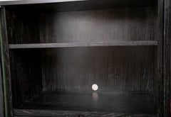 A Two Door Ebonized and Cerused Cabinet