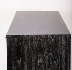 A Two Door Ebonized and Cerused Cabinet