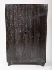 A Two Door Ebonized and Cerused Cabinet