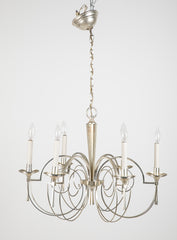 Silvered Brass Italian Chandelier by Gaetano Sciolari